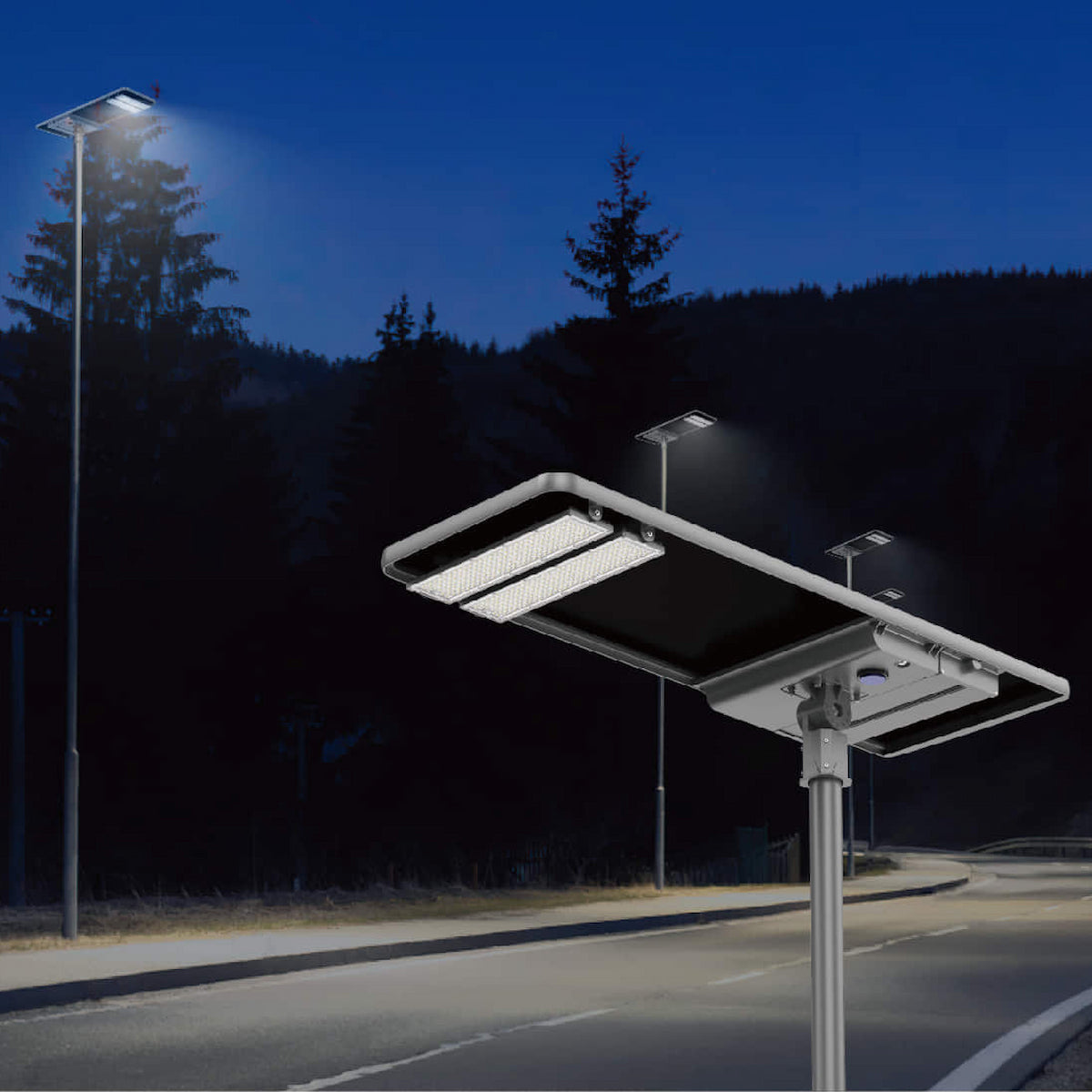 100W Remote-Controlled Solar LED Area Light with Lens Tilt