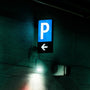 4ft LED Sign Tube Double Side 18W Type B illuminating a parking direction sign with clear bright light