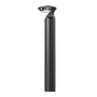 Black solar bollard light viewed from the front with LED board and motion sensor visible