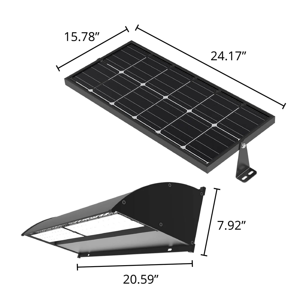 15W Solar LED Wall Pack Light, Bi-Facial Panel