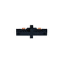 Black Track Connectors TRAC-MASTER® X connector joining four track sections at right angles on white background
