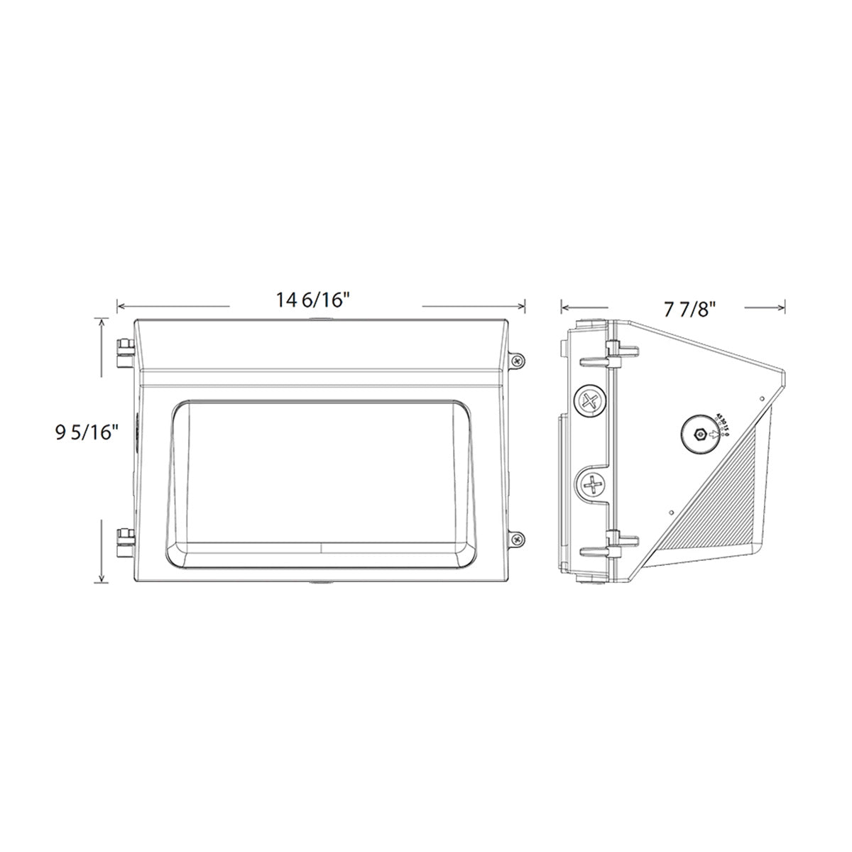 100W Selectable RAB W22 Semi Cutoff Adjustable Through LED Wall Pack