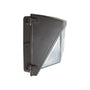 Semi Cutoff LED Wall Pack with Photocell showing side profile of black fixture housing and lens cover