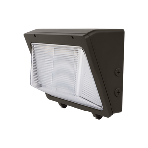 Black outdoor wall light fixture on a white background