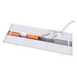 Emergency light fixture installed in an LED linear high bay
