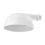 White outdoor shower head with a curved dome shade and threaded connection on the right side, shown against a plain white background.