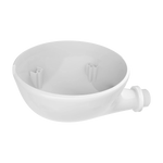 White sensor holder shown facing upward with threaded mounting end and two screw holes visible. 