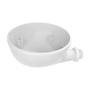 White sensor holder shown facing upward with threaded mounting end and two screw holes visible. 