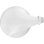 A white LED light bulb with a wide, rounded globe shade and a threaded base, shown against a plain white background.