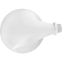 A white LED light bulb with a wide, rounded globe shade and a threaded base, shown against a plain white background.