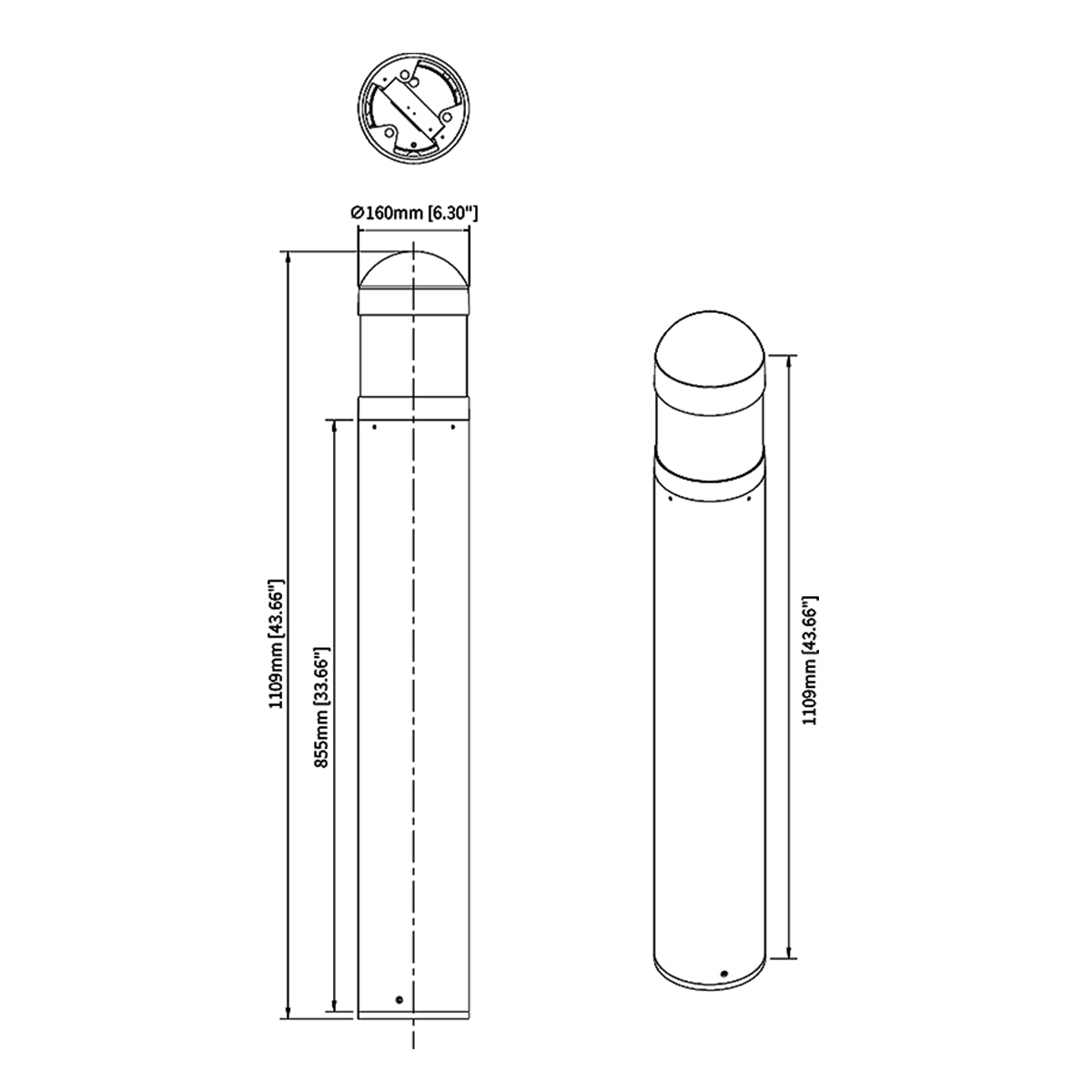 RAB B17D Field Adjustable Bollard