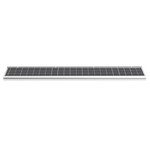 Solar sign light shown from the front with the solar panel visible on top. 