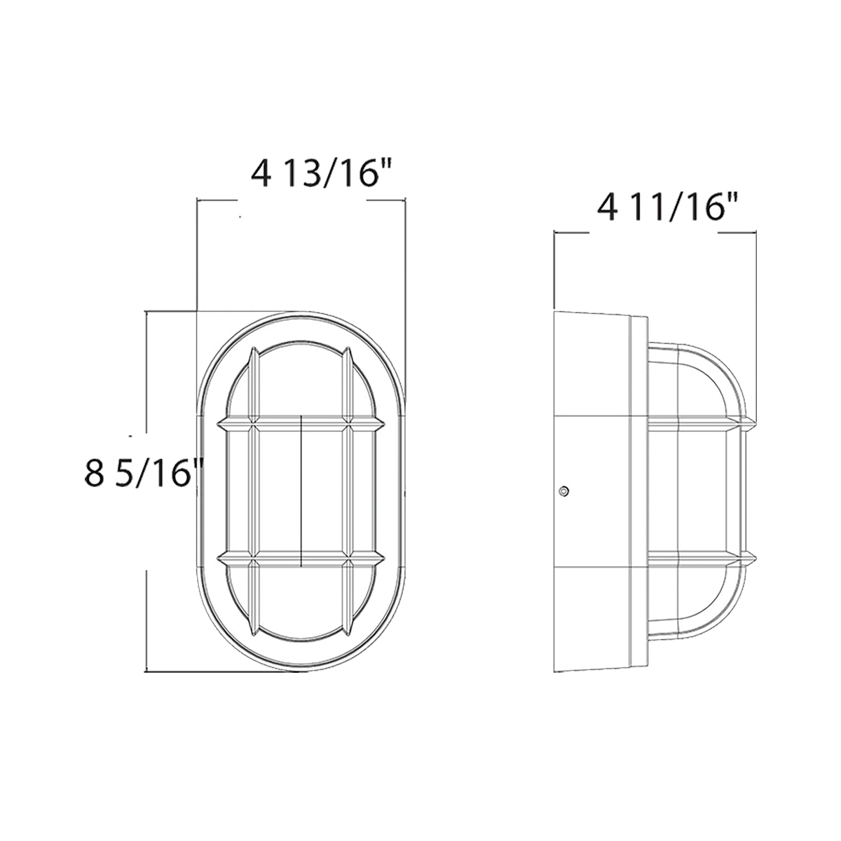 RAB BULKH10 LED Oval Wall Sconce – 10W, Selectable CCT, UL Listed, IP65