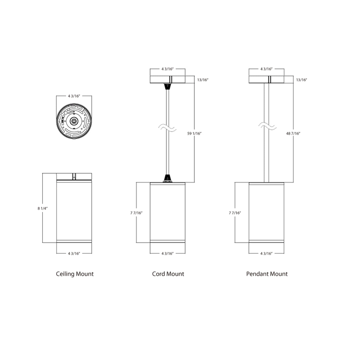 RAB CD34-4SPW - 4" LED Cylinder Surface/Pendant Light (White)