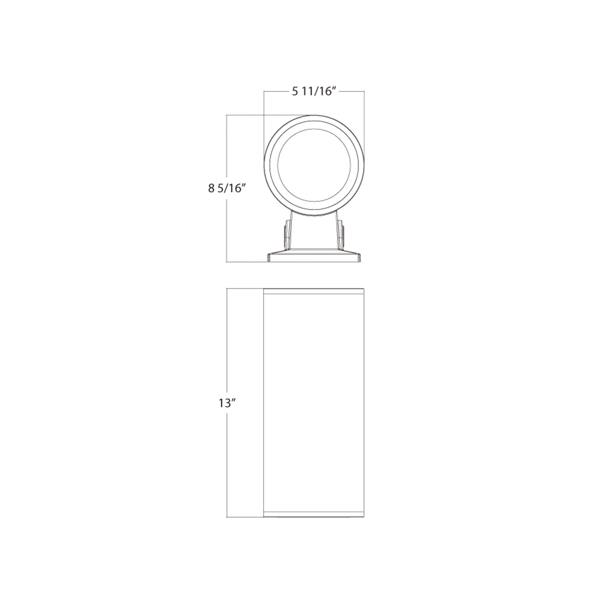RAB CD34-6WW 6" Field-Adjustable Wall Sconce Cylinder Light - White