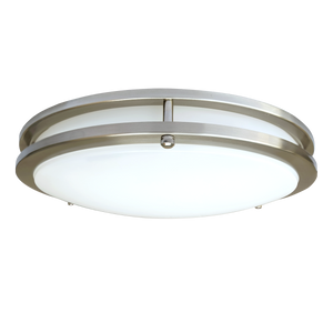 14" Double Ring LED Ceiling Light with brushed nickel finish and smooth dimming in five color temperatures