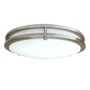 16" Double Ring LED Ceiling Light with brushed nickel finish and adjustable 5-CCT color temperatures, 26W power
