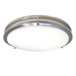 14" Double Ring LED Ceiling Light with brushed nickel finish and adjustable 5 color temperature settings