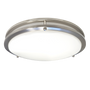 14" Double Ring LED Ceiling Light with brushed nickel finish and adjustable 5 color temperature settings