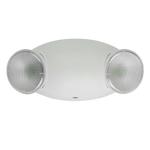 Dual Head LED Emergency Light with two adjustable lamps and built-in backup battery for power outages.