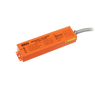 Emergency Driver for LED High Bays 40W rectangular orange unit with specifications label and cable attachment