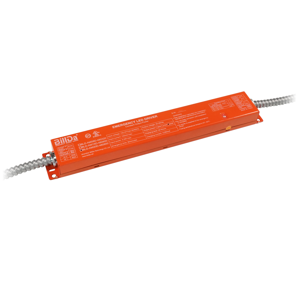 Emergency Driver for LED Lights - 20W in a red casing designed for emergency lighting backup in commercial spaces.