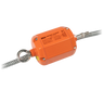 Emergency Driver for LED UFO High Bays 40W in orange with metal conduit and mounting ring for industrial lighting.