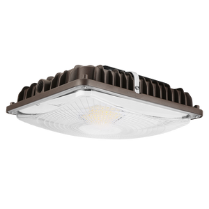 Essentials LED Canopy Light 3 CCT 24 to 60W with durable aluminum housing and glare-reducing optics for parking garages