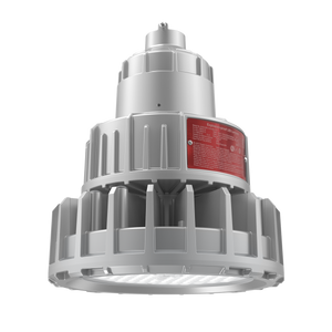 Industrial explosion-proof high-bay light fixture on a white background