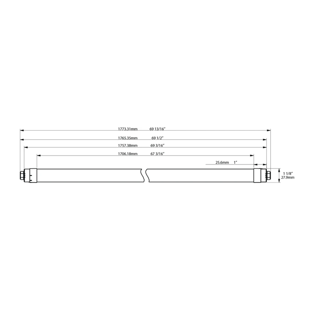 6ft LED Sign Tube - Double Side - 29.5W - Type B