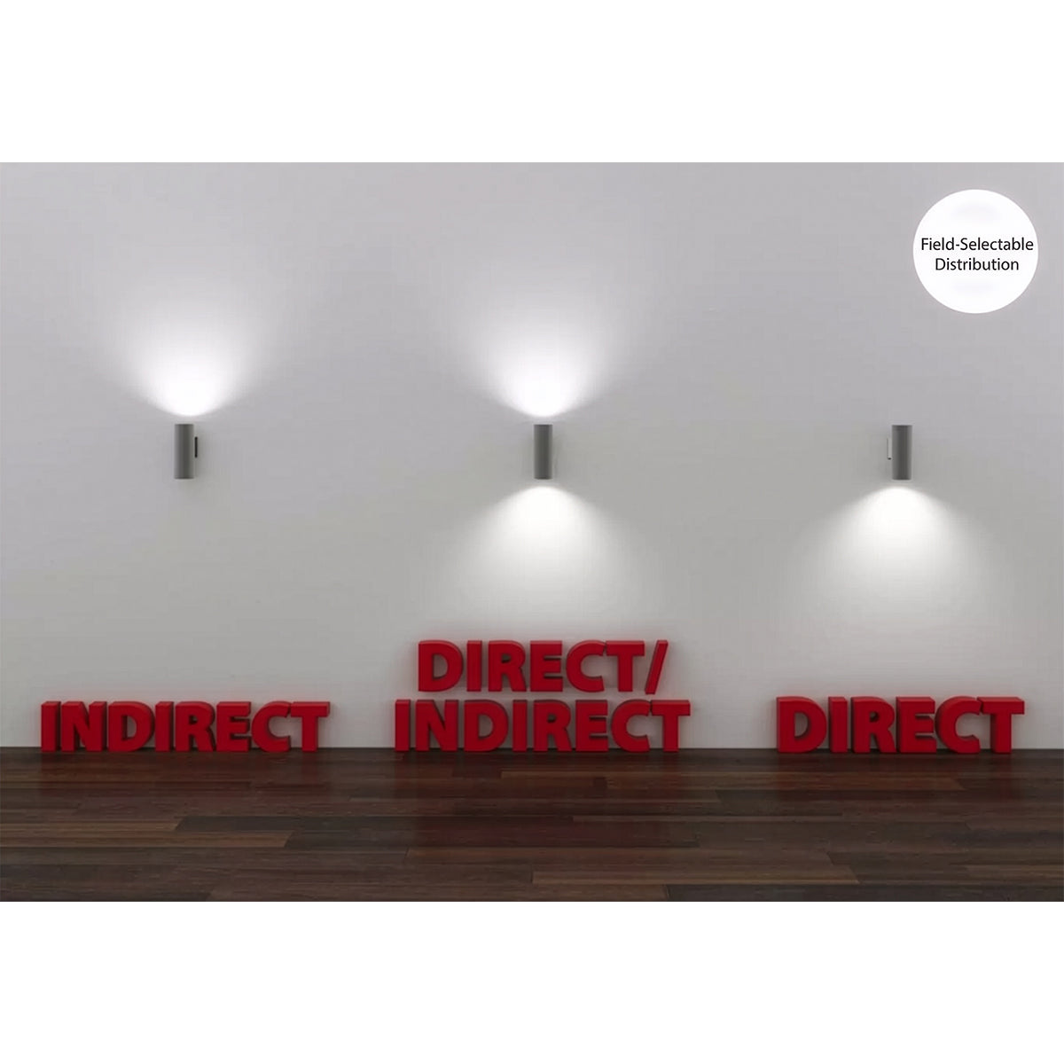 RAB CD34-3WW 3" Field-Adjustable Wall Sconce Cylinder Light - White