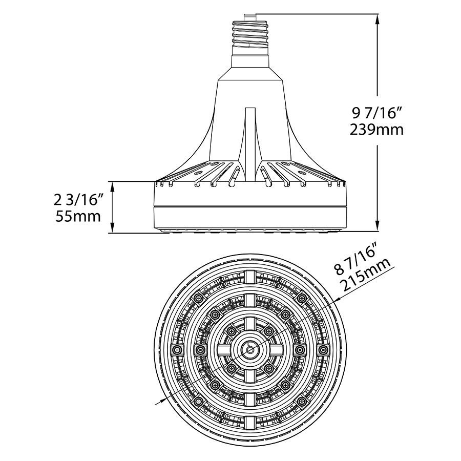 RAB LED HID Replacement Lamp - 115W Replaces 400W HID - EX39 Base