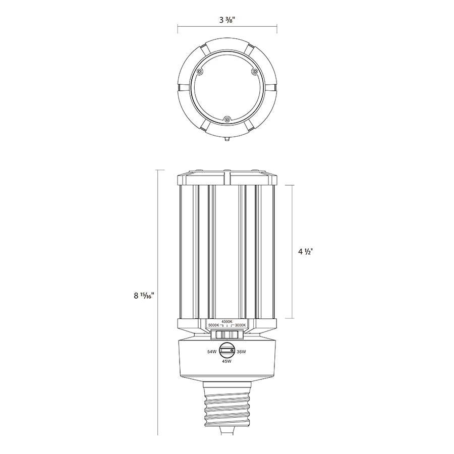 54W Selectable RAB LED Post Top Retrofit Lamp - EX39