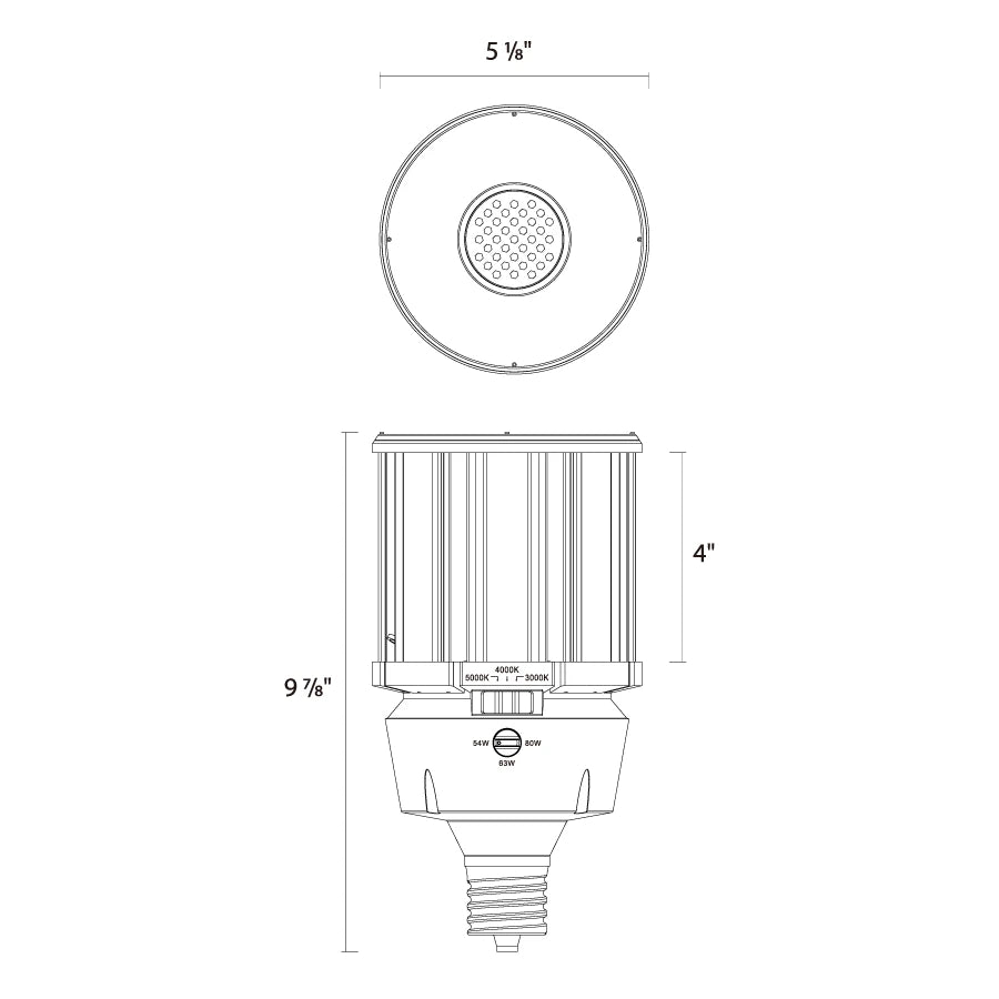 80W Selectable RAB LED Post Top Retrofit Lamp - EX39