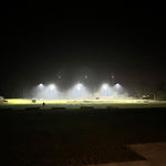 LED High Mast Light illuminating a large outdoor sports field with clear, bright, uniform light at night