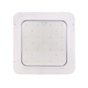 Square LED Canopy Light 240W with frosted lens and slim IP65-rated housing for durable outdoor use