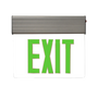 LED Edge Lit Exit Sign - MaxLite with green letters and slim, modern housing for flexible mounting options