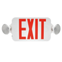 LED Exit Sign and Emergency Light Combo with dual heads and remote capability for reliable safety lighting