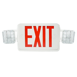 LED Exit Sign & Emergency Light Combo with red letters and dual adjustable emergency lights for safe exit guidance.