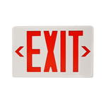LED Exit Sign with bright red letters, corrosion-resistant housing, visible from 50 feet, for safe building evacuation.