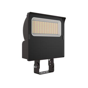 LED Flood Light w Photocell 3 CCT 60 50 40W black outdoor security light with adjustable mounting bracket