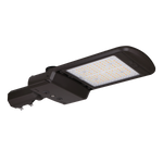 LED Shoebox Area Light with adjustable 3 CCT, swappable optics, and selectable wattage 150/120/100W for outdoor use