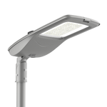 LED Street Light - 150W mounted on pole, sleek design with polycarbonate lens and adjustable bracket.