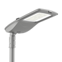 LED Street Light - 150W mounted on pole, sleek design with polycarbonate lens and adjustable bracket.