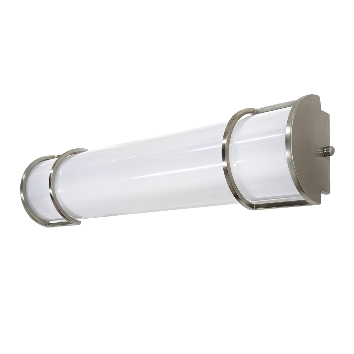 18" LED Vanity Light in brushed nickel with acrylic shade and 3-CCT color temperature for bathroom use