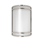 LED Wall Sconce Brushed Nickel 3-CCT 15W with opal acrylic shade for vertical or horizontal mounting