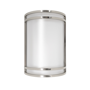 LED Wall Sconce Brushed Nickel 3-CCT 15W with opal acrylic shade for vertical or horizontal mounting