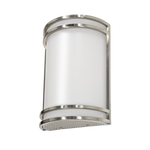 LED Wall Sconce Brushed Nickel with opal acrylic shade and 3 color temperature settings for versatile lighting