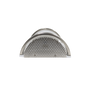 Front view of LED Wall Sconce Brushed Nickel 3-CCT 15W with perforated metal design and curved frame