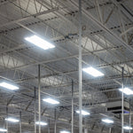 Linear LED High Bay – 300W fixtures lighting a large industrial warehouse with bright, energy-efficient illumination
